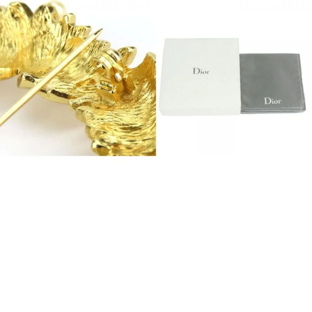 Christian Dior Brooch Metal Gold Wreath Plated Accessories - Picture 9 of 9